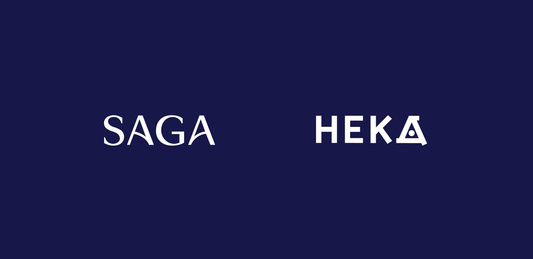 Logos for Saga and Heka